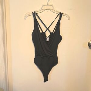 NWT! - black thong bodysuit